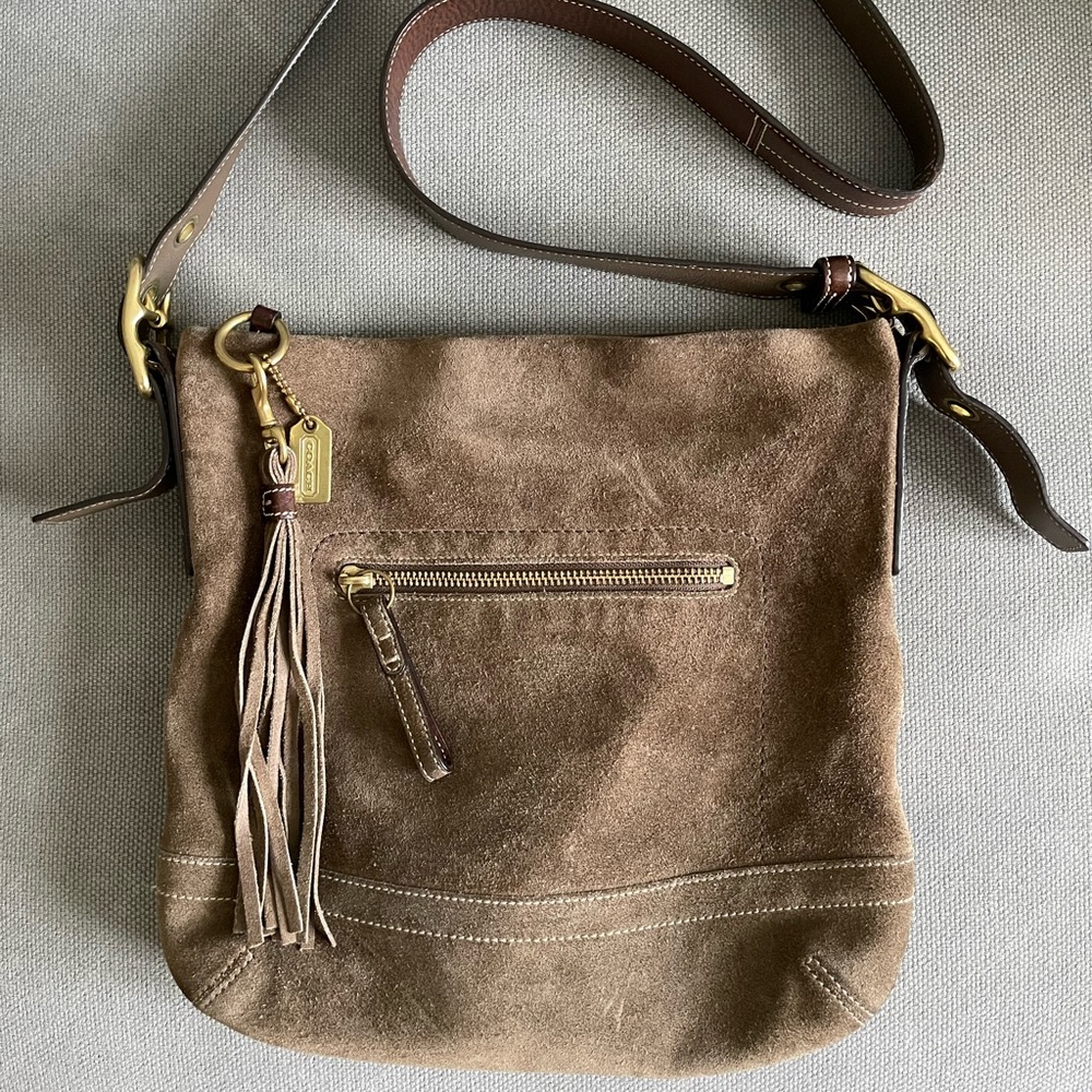 Coach Brown Suede Crossbody